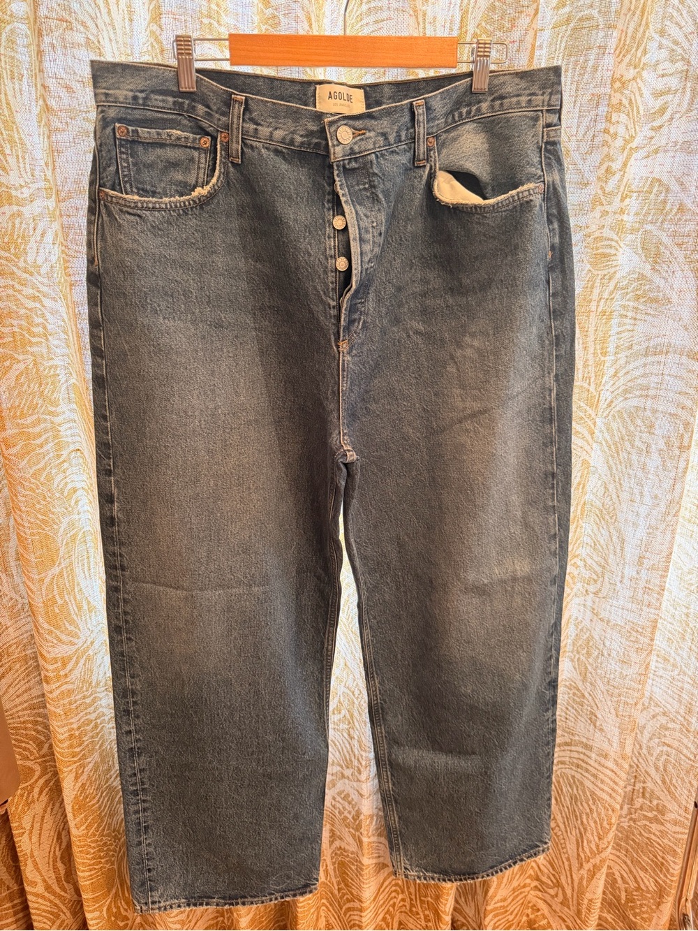AGOLDE Women’s Button-Fly Jeans - Washed Black